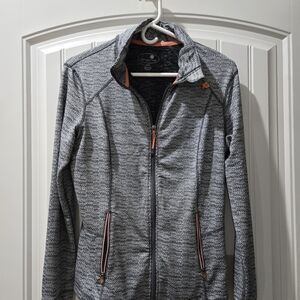Gray Women's Jacket with Orange Accents